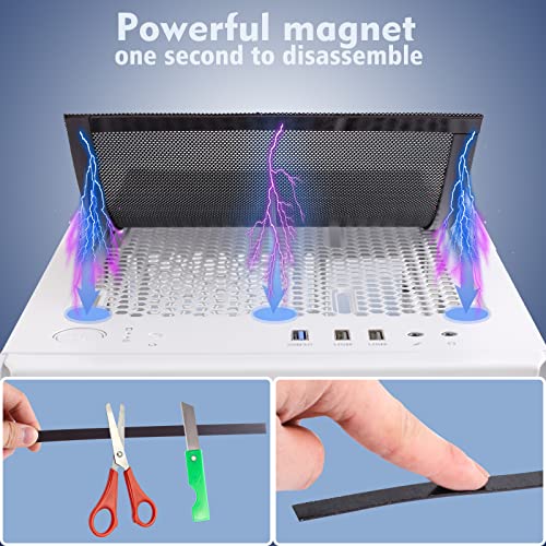 [4 Pack] DIY PC Case Dust Filter Mesh - 400x300mm Magnetic Computer Fan Filter, 1.2mm PVC Dustproof Cover for Gaming PC, Server & Power Supply - Cut-to-Fit Cooling Protection