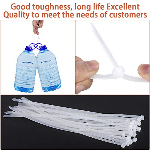 Zip Ties Heavy Duty Nylon Self-locking Wire Ties 30 Pack - White (24 Inch) - size: 24 Inch 30Pack