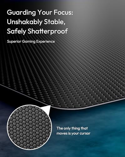 Tempered Glass Gaming Mouse Pad, Micro-Etched Ultra-Smooth Surface, Hard Mouse Pad for Fast Glide, Precision Tracking, Speed & Control, Non-Slip Base, 16.1" x 12.2" - color: White