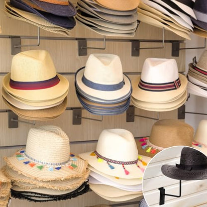 Polmart Slatwall Hat/Ball Displays, Black (Hat Displays, 6-Pack) - style: Hat / Ball