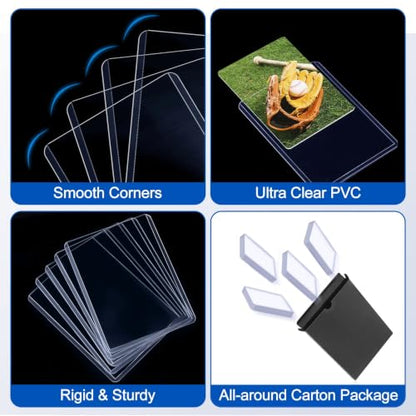 1000 Card Sleeves Hard Plastic, Sooez Premium 35PT 3"X4" Baseball Card Protectors Hard Plastic Card Holder, Trading Sports Football Game Cards(500 Hard Sleeve + 500 Penny Sleeve) - size: 500 Hard Sleeves + 500 Penny Sleeves