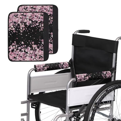 Wheelchair Armrest Pads Wheel Chair Accessories Adults 2 Pack Wheelchair Arm Pads for Office Transport Chair Pressure Relief Blue Lily Butterfly - color: Blue Lily Butterfly