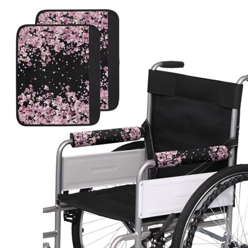 Wheelchair Armrest Pads Wheel Chair Accessories Adults 2 Pack Wheelchair Arm Pads for Office Transport Chair Pressure Relief Blue Lily Butterfly - color: Blue Lily Butterfly