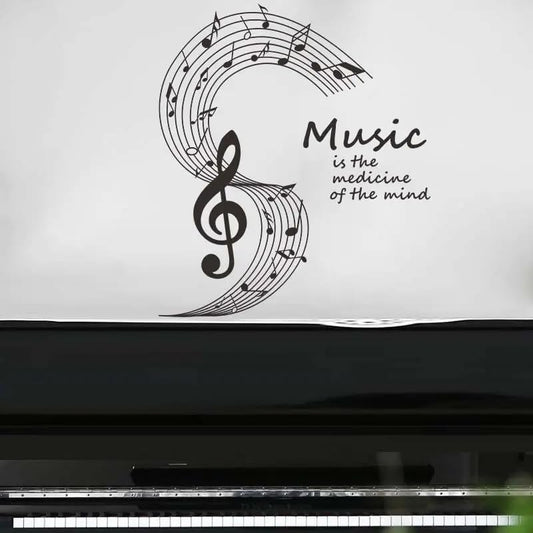 Large Music Notes Wall Decal Set - 20x18 Inch Vinyl Lovers Mural for Wall, Kitchen, Nursery, Office Decor - Themed Sticker for Home and Workspace Room (Note) - color: Music Note