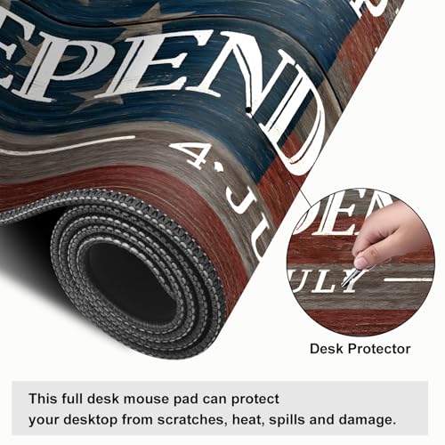 Mouse Pad, Large Anti-Slip with Stitched Edges Desk Mat Desktop Laptop Computer Desk Keyboard Mat,Table Protector Blotter Mat (National Flag, 35.4" x 15.7") - color: National Flag, size: 35.4" x 15.7"