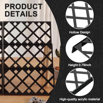 Yalikop 24 Pcs Trading Card Risers for Display Case Acrylic Modular Display Risers for Cardshow Vendor Sport Card Board Game (Hollow) - style: Hollow