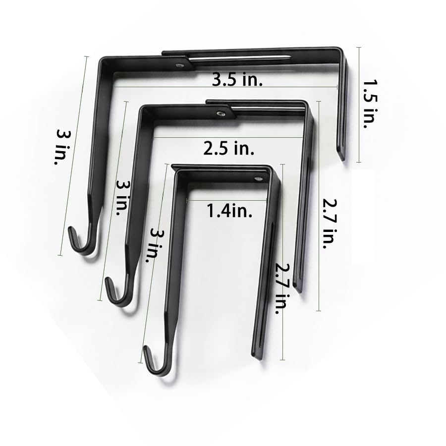 Cubicle Hooks, Office Cubicle Hooks for Hanging 7 Pack Black | Small Adjustable No Drill Cubicle Wall Hooks & Cubicle Hangers for 1.4" to 3.5" Thick Panels