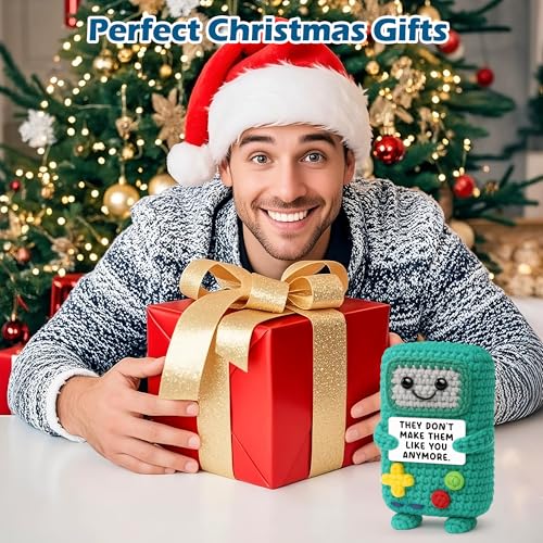 Busy Gaming Life Funny Gamer Gifts for Men, Happy Birthday Gift for Dad Boy Friend Uncle Brother, for Women Men, Birthday Decorations, Positive Handmade Crochet Gifts for Gamer - style: Anymore
