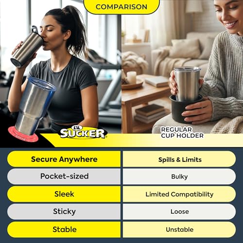 Lil Sucker Suction Cup Holder – Universal Drink Holder for Paddle Board, Kayak, ATV & Boat – Clip-On Coffee, Anti-Spill - Stylin' Pack of 2 - color: Stylin'