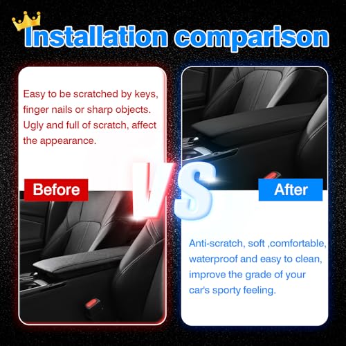 Autorder Center Console Cover for 2025-2026 Toyota Camry Accessories Armrest Cover Anti-Scratch Middle Console Pad Leather Armrest Protector - size: 25+ Camry Armrest Cover