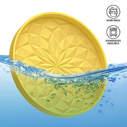 ME.FAN Car Coasters for Cup Holders [4 Pack] - 2.75In Silicone Auto Mug Mats - Universal Non-Slip Recessed Car Interior AccessoriesYellow - color: 4 Pack-yellow