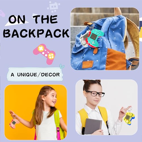 30 Pack Mini Video Game Keychain Small Game Keychains Bulk for Birthday School Party Gifts Goodie Bag Fillers (Color Style 2) - color: Color Style 2
