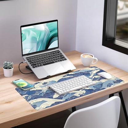 Ocean Waves Extended Gaming Mouse Pad 35.4 x 15.7 Inch – Stylish Desk Mat for Gaming, Office, and Study with Non-Slip Rubber Base - color: #41, size: 35.4 x 15.7 Inch