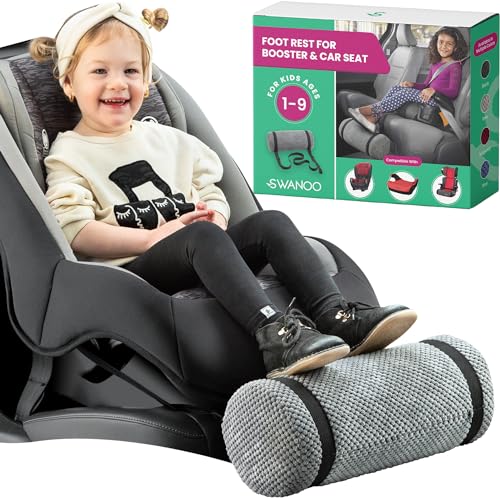 Swanoo, Car Seat Foot Rest for Kids Car Seat Accessories Leg Rest for Car Seat Kids Car Foot Rest with Extra Long Straps Adjusts to Any Carseat Or Toodlers Booster Seat by SWANOO, Grey, 1.0 Count - color: Grey