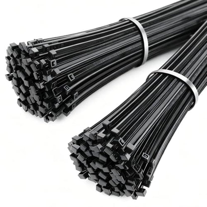 400 Pack Black Zip Ties Assorted Sizes 8+12+14+18 Inch, Heavy Duty 100lbs Self-Locking Electrical Cable Ties, UV Resistant Wire Ties for Indoor and Outdoor Use