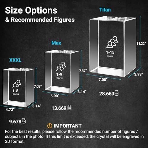 ArtPix 3D Premium Crystal Photo, Personalized Gifts for Women, Wife, Mom, Her, Him, Men, Great Customized Gift With Your Own Photo - Anniversary, Wedding, Birthday - Custom Glass 3D Laser Etched Picture Frame - size: Mini Premium, style: Landscape