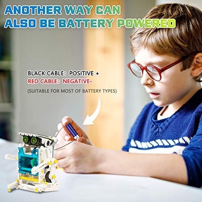 STEM 13-in-1 Solar Power Robots Creation Toy, Educational Experiment DIY Robotics Kit, Science Toy Solar Powered Building Robotics Set Age 8-12 for Boys Girls Kids Teens to Build - color: White1