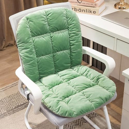 Desk Chair Cushion Non-Slip Rocking Seat Cushion Office Chair Pad Dorm Seat Cushion with High Back Support Soft Seat Pad with Ties for Office Car Home Dining Room Kitchen - color: Green