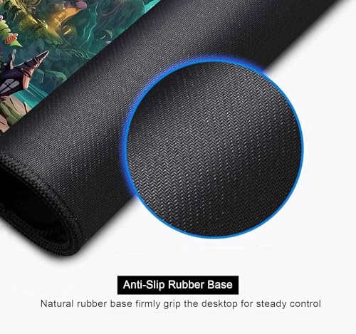 Mushroom Anime Desk Mat, Fairy Forest Large Gaming Mouse Pad for Laptop Computer, Tabletop Magic Play Mats Full Desk Mouse Pads, Fantasy Art XXL Playmat Mousepad - color: Fairy Forest Mushroom