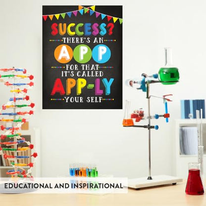 Andaz Press Classroom Science Teacher Wall Art Decor Poster Signs, 8.5x11-inch, Think Like a Proton and Stay Positive, Never Trust an Atom 4-Pack Unframed, Motivational Quotes Science Teacher Wall Art - color: Stay Positive