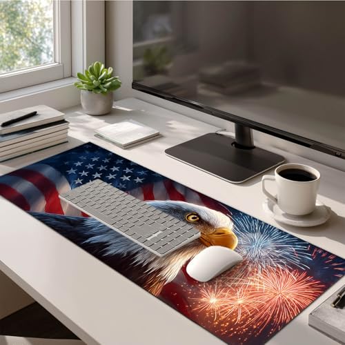 HOMETITUTE XL Mouse Pad Gaming Mousepad Eagle Art 31.5x11.8 Inch Non-Slip Keyboard Desktop Protector Mat Diatomite Large Mouse Pad for Home and Office Desk Accessories - color: Eagle Art