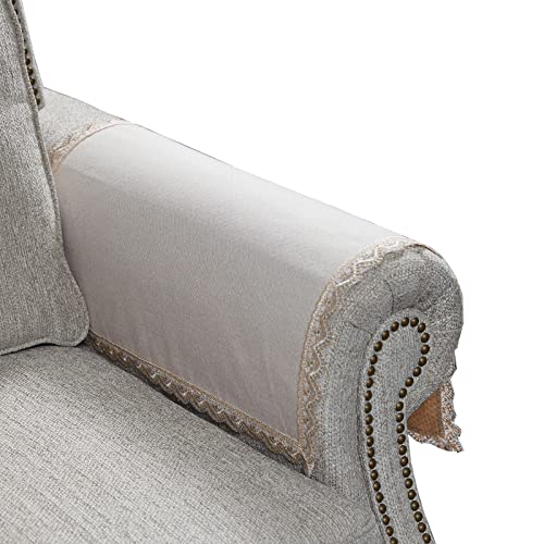 MINJIATEX Couch arm Covers, Non-Slip (2 pcs), Washable, for Living Room Recliner Chair, Protectors for Leather Sofa armrest slipcover, JYS-Beige - color: Jys-beige