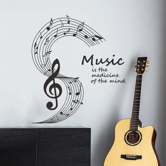Large Music Notes Wall Decal Set - 20x18 Inch Vinyl Lovers Mural for Wall, Kitchen, Nursery, Office Decor - Themed Sticker for Home and Workspace Room (Note) - color: Music Note