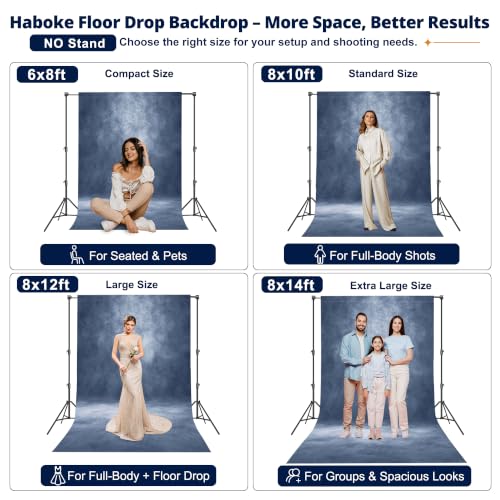 Abstract Professional Photography Backdrop for Portrait Photo Props Booth Background Photoshoot Studio with Polyester Fabric Roller Pocket on Top (6x8ft,Blue,No Stand) - color: Dark Blue, size: 6'x8'