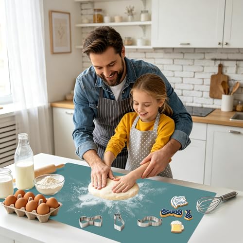 Extra Large Dark Green Countertop Mat - Silicone Table Kitchen Desk Mat - Non-Slip & Heat Resistant - Dinner Placemat Pastry Dough Rolling Mat - color: 01-dark Green, size: 23.6"L x 15.7"W