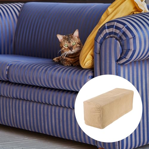 uxcell 2pcs Stretch Armrest Covers for Chairs/Sofas, Couch Arm Covers with Twist Pin, Furniture Protector Slipcovers Khaki - color: Khaki