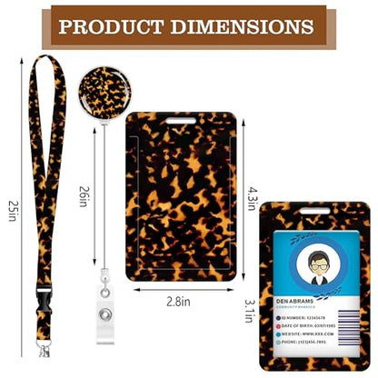 ID Badge Holder with Lanyard Fashionable ID Card Holders with Retractable Lanyards Soft Fiber Metal Clip Sturdy Buckle for Key Wallet Work Nurse Teacher (Luxury Leopard) - color: Luxury Leopard