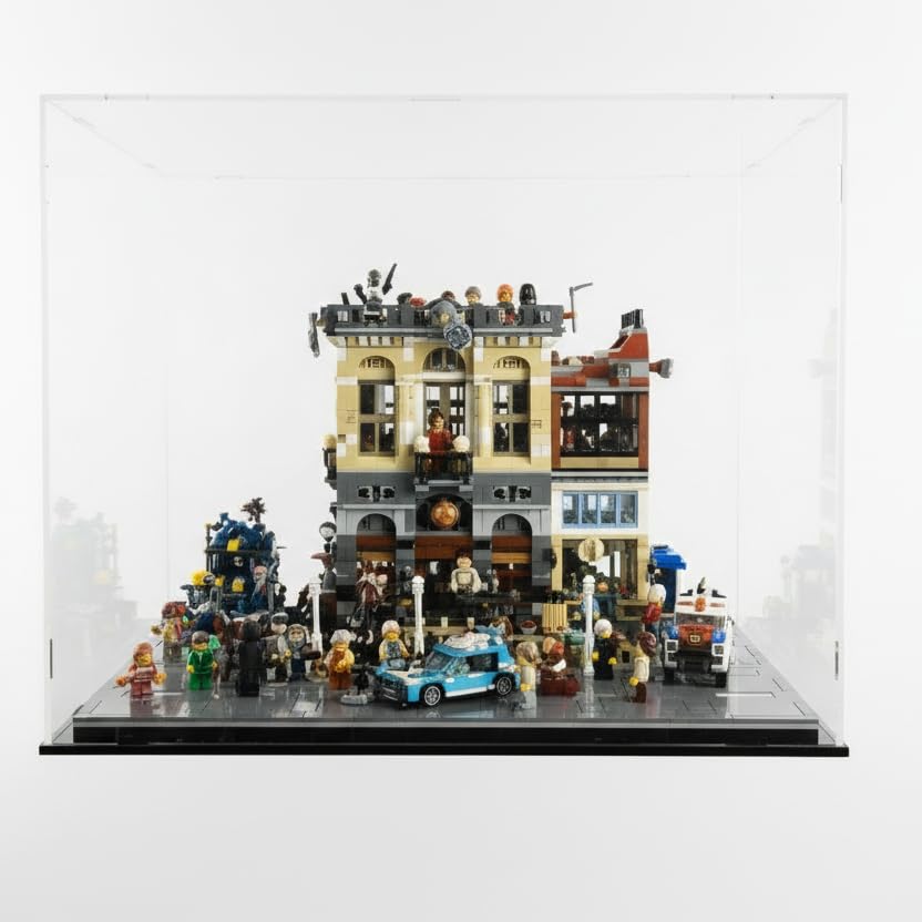 Clear Acrylic Display Case, 10x10x10inch (25x25x25cm) | Assemble Cube Display Box, Black Base, Dustproof Protection, For Collectibles Memorabilia Figurines - size: 10 x 10 x 10 inches