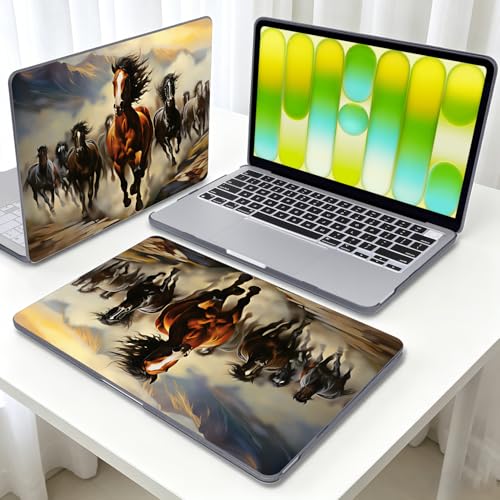 for 2026 MacBook Neo 13 Inch Case A18 Pro A3404 | Slim Scratch-Resistant Hard Shell Case with Keyboard Cover, Screen Film, Silicone Dust Plugs & Webcam Privacy Cover | Galloping Horse - color: Galloping Horse