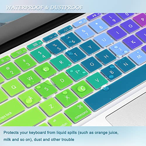 Keyboard Cover Skin for 2020 MacBook Air 13 inches M1 Chip | Silicone, US/ANSI Layout, Anti-Spill, DustProof, Keyboard Protector Accessories - color: Rainbow