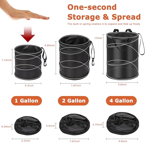 Ginsco 2Packs 4 Gallons New Leakproof Car Trash Can, Large Trash Can Pop-up Collapsible Hanging Car Trash Bin, Waterproof PEVA Liner Open-Top Garbage Can for Home Office Camping - size: 4 Gallons