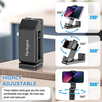 Perilogics Airplane Phone Holder Mount Universal in Flight Hands Free Viewing with Multi-Directional Dual 360 Degree Rotation (Black/Black) - color: Black / Black