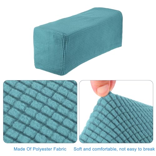 uxcell 2pcs Stretch Armrest Covers for Chairs/Sofas, Couch Arm Covers with Twist Pin, Furniture Protector Slipcovers Light Blue - color: Light Blue