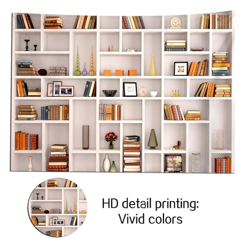 CGXINS White Bookshelf Office Backdrop Photo Backdrop Video Conference Zoom Backdrop Home Office Decoration Banner Polyester Company Video Conference Background (8X6 FT) - size: 8X6 FT