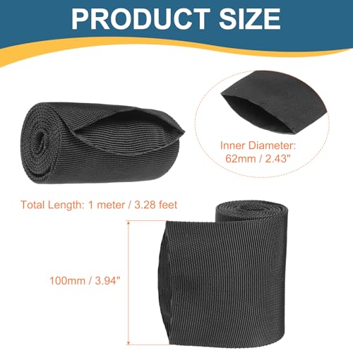 HARFINGTON Nylon Protective Hose Sleeve 2.4" ID 3FT Cable Cover Sheath Hydraulic Hose Protector Wrap for Welding Cord Tig Torch Hydraulic, Black - size: 2.4" ID 3FT