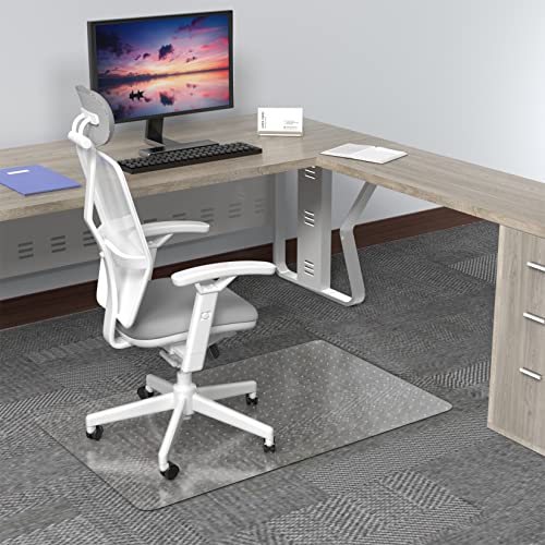 Amyracel Chair Mat for Carpet, 48" x 30" Clear Computer Desk Chair Mat for Low Pile Carpeted Floors, Easy Glide Plastic Floor Mat for Office Chair on Carpet Protection - color: Spiked Clear, size: 30" x 48" Rectangular
