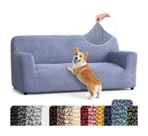 Premium Stretch Couch Covers for Sofa - Sofa Chair Cover Washable, Dogs & Pets Friendly - Elastic Polyester Loveseat Slipcovers - Non-Slip Love Seat Couch Covers - Blue (64"-85" Wide) - color: Blue, size: 64"-85" Wide