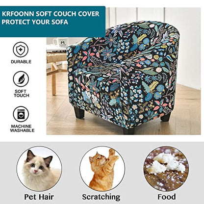 KRFOONN Club Chair Slipcover 2 Piece Stretch Printed Round Barrel Chair Covers Removable Tub Chair Slipcover with Elastic Bottom Chair Coverings Furniture Protector Cover for Living Room, A9 - color: Color A9