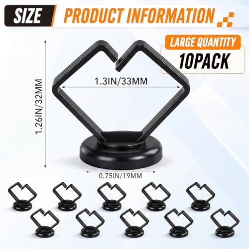 Konohan 10 Pack Magnetic Cable Holder 23lbs Heavy Duty Zip Tie Mount Base 7/8" Magnetic Cable Organizer Clip Scratch-free Wire Management for Home Office Desk Server Rack Marine Electrical - color: Black, size: 7/8"
