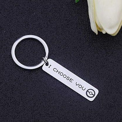 bobauna Retro Controller Keychain I Choose You Video Game Jewelry Game Enthusiast Gift For Gamer - color: Choose You Game Keychain