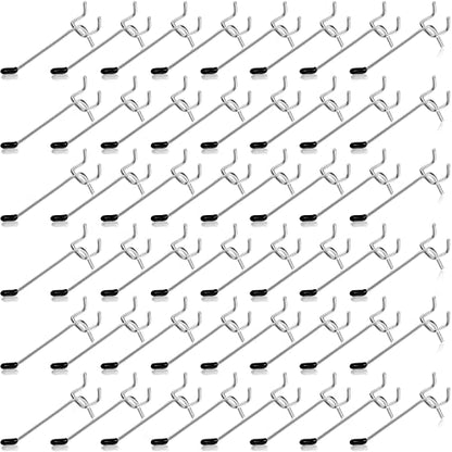 Moxweyeni 100 Pcs Pegboard Hooks Peg Board Organizer Accessories Holders Hanging Stainless Steel Display Wall Hooks for 1/8 and 1/4 Pegboard Wall for Garage Storage Tools(4 Inch) - size: 4 Inch