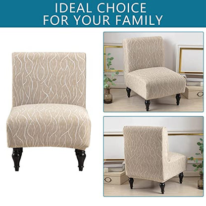 Eco-Ancheng Armless Chair Slipcover Removable Armless Accent Chairs Covers Washable Armless Slipper Chair Slipcover Printed Armless Chair Furniture Protector Covers for Living Dining Room Hotel - color: A4