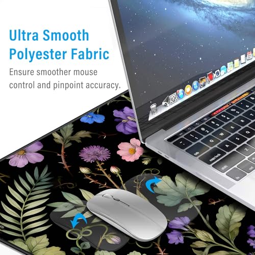 Large Computer Gaming Mouse Pad,XXL Gaming Desk Mat with Non-Slip Rubber Base, Stitched Edges | Keyboard and Mouse Pad for Office | Portable Desk Pad - color: Blue