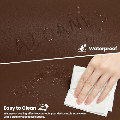 ALOANES Waterproof Mouse Pad with Durable Stitched Edge, Gaming Keyboard, Non-Slip Rubber Base Mouse Mat, Extended Desk pad for Gamer, Office& Home, Brown Mousepad 3XL(35.43"x15.74"x0.12") - color: 02- Brown, size: 3XL(35.4" x 15.7")