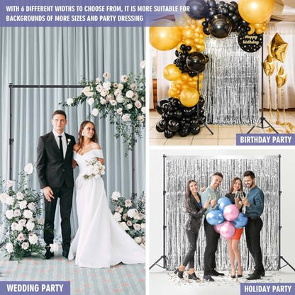 Backdrop Stand Kit - 6 Widths, 10x8.5ft Adjustable Background Stand for Parties & Studio Photography - size: 10x8.5ft