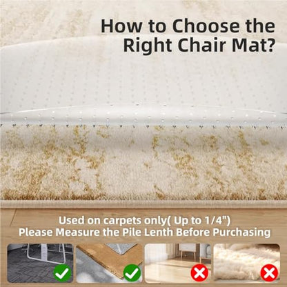 Office Chair Mat for Carpet: 36" x 36" Computer Desk Floor Mat - PVC Plastic Rug Carpet Protector Mats for Gaming Chair Under Desk Pad for Rolling Chair - size: 36" x 36"